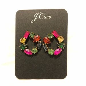 J. Crew Crystal open circle earrings, NWT